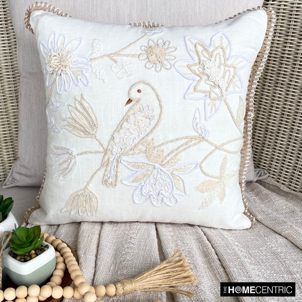 Ava White Throw Cushion Cover
