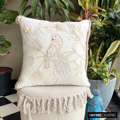 Ava White - White Cotton Linen Throw Cushion Cover