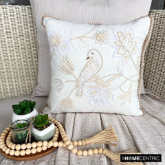 Ava White - White Cotton Linen Throw Cushion Cover