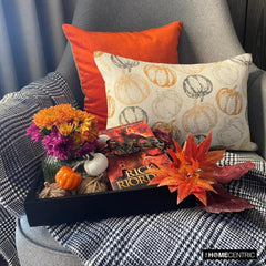 Pumpkin Pal - Orange Woven Jacquard Decorative Lumbar  Cushion Cover