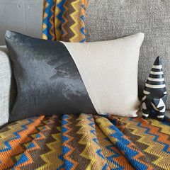 Velutinous Grey Lumbar Pillow Cover