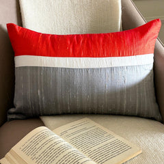 Plush Orange Silk Lumbar Pillow Cover