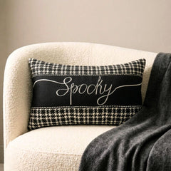 Spooky Vibes - Black & White Cotton Decorative Lumbar Cushion Cover