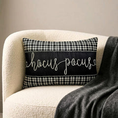 Black & White Cotton Black Home Decor Lumbar Pillow Cover - Hocus Pocu