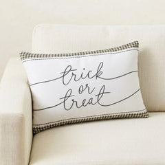 Black & White Jacquard Decorative Lumbar Pillow Cover - Trick Or Treat