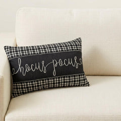 Black & White Cotton Black Home Decor Lumbar Pillow Cover - Hocus Pocu