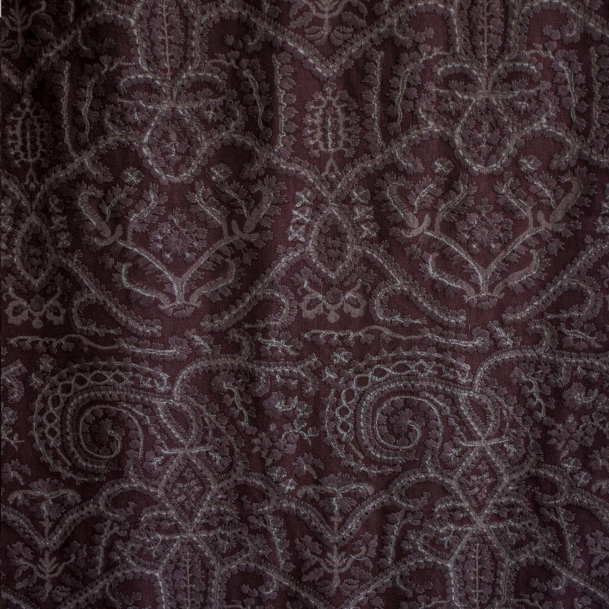 Wine Thread Embroidery Wine Cotton Linen Fabric