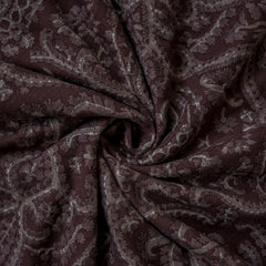 Wine, Blush Pink Thread Embroidery Wine Cotton Linen Fabric by the Metre