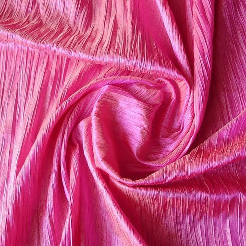 Light Pink (Crushed) Art Silk / Faux Silk Fabric By The Metre