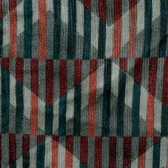 Retro Lines Printed Corduroy Fabric By The Metre, Multi Color Corduroy Fabric