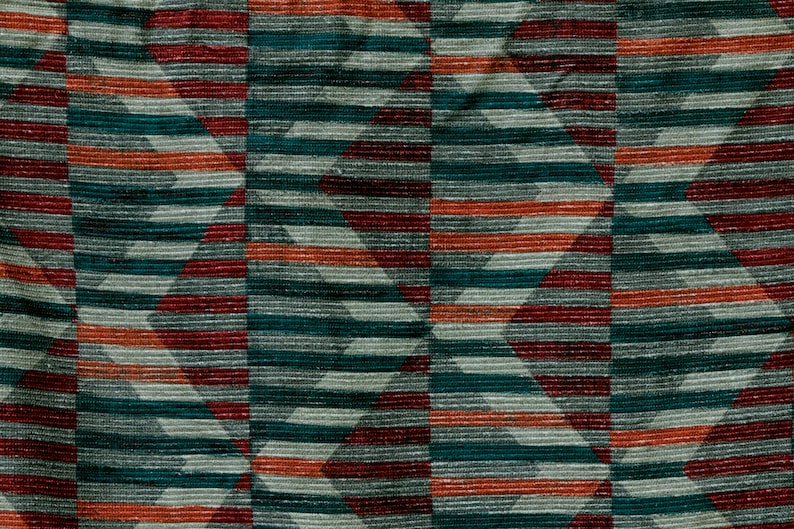 Retro Lines Printed Corduroy Fabric By The Metre, Multi Color Corduroy Fabric