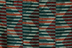 Retro Lines Printed Corduroy Fabric By The Metre, Multi Color Corduroy Fabric
