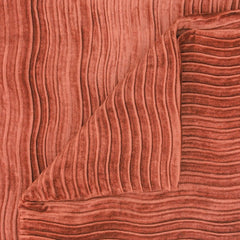 Rust Velvet With Pleats Fabric By The Metre, Rust Orange Velvet With Pleats Fabric
