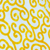 Mimosa Yellow Scrolls Poly Viscose Burnout Velvet Fabric By The Metre, 44 inches width