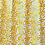 Mimosa Yellow Scrolls Poly Viscose Burnout Velvet Fabric By The Metre, 44 inches width