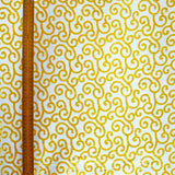 Mimosa Yellow Scrolls Poly Viscose Burnout Velvet Fabric By The Metre, 44 inches width