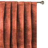 Rust Velvet With Pleats Fabric By The Metre, Rust Orange Velvet With Pleats Fabric