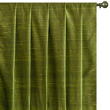 Olive Green Silk Dupioni Curtain Panels