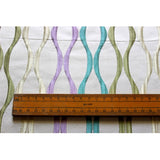 Multicolored Waves Lavender Purple & Light Gold & Sea Green Polyester Weaved Fabric By The Metre