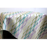 Multicolored Waves Lavender Purple & Light Gold & Sea Green Polyester Weaved Fabric By The Metre