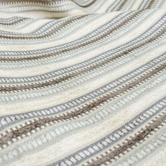 Jacquard Velvet Stripes Gray & Teal Jacquard Chenille Velvet Fabric By The Metre, 54 inches width