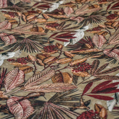 Beige, Brown, Rust Cotton Spun Fabric by the Metre, 1 Metre Beige Cotton Fabric
