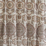 Brown, Beige, Gray & Off White Printed Velvet Fabric by the Metre, 1 Metre