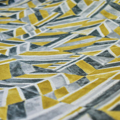 Gray, Chartreuse, Ivory Cotton Fabric by the Metre, 1 Metre Gray Cotton Fabric