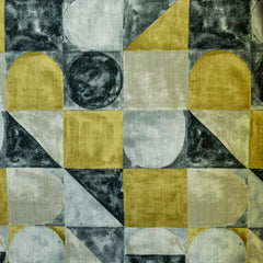 Gray, Chartreuse, Ivory Cotton Fabric by the Metre, 1 Metre Gray Cotton Fabric