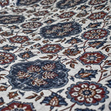 Blue, Brown & Off White Printed Velvet Fabric by the Metre, 1 Metre Velvet Fabric