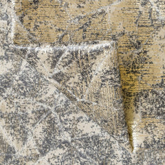 Light Beige, Gray, Gold Foil Foil Printed Velvet Fabric by the Metre, 1 Metre