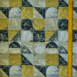 Gray, Chartreuse, Ivory Cotton Fabric by the Metre, 1 Metre Gray Cotton Fabric