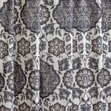 Gray, Black & Off White Printed Velvet Fabric by the Metre, 1 Metre Velvet Fabric