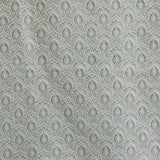 Teal & Cream Jacquard Weaved Fabric by the Metre, 1 Metre Blue Silk Fabric