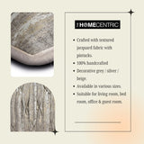 Gritty Glimmer - Gray Jacquard Lumbar Cushion Cover