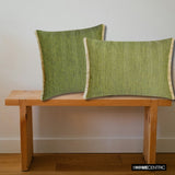 Lush Green Jute - Green Jute Lumbar Cushion Cover