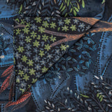 Blue Green Jacquard Velvet Fabric by the Metre