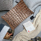 Roar & Ripple - Brown Velvet Lumbar Cushion Cover