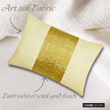 Glittering Gold - Gold Art Silk Lumbar Cushion Cover