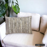 Gritty Glimmer - Gray Jacquard Lumbar Cushion Cover