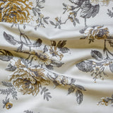 Mustard Yellow Embroidered Polyester Fabric by the Metre, 1 Metre Yellow Fabric