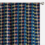 Blue Red Jacquard Velvet Fabric by the Metre