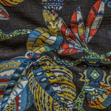 Black, Red, Green Printed Cotton Fabric by the Metre, 1 Metre Black Cotton Fabric