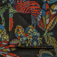 Black, Red, Green Printed Cotton Fabric by the Metre, 1 Metre Black Cotton Fabric