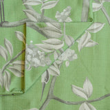 Green, White, Gray Printed Cotton Fabric by the Metre, 1 Metre Green Cotton Fabric
