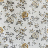 Mustard Yellow Embroidered Polyester Fabric by the Metre, 1 Metre Yellow Fabric
