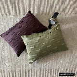 Plum Stripe - Art Silk Plum Decorative Decorative Lumbar  Cushion Cover