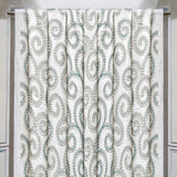 Ivory, Teal Cotton Embroidery Fabric by the Metre, 1 Metre Ivory Cotton Fabric