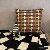 Orange Shapes - Orange Velvet Decorative Throw Cushion Cover