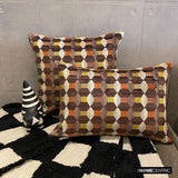 Orange Shapes - Orange Velvet Decorative Throw Cushion Cover